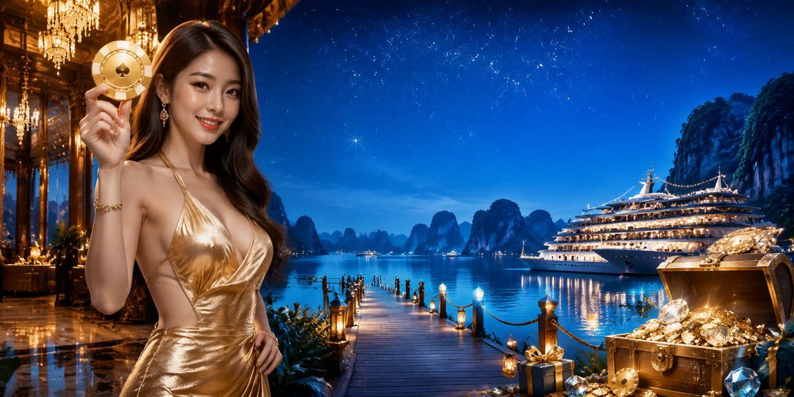 Phong cảnh Hạ Long Bay với biểu tượng phong bì đỏ khuyến mãi nền tảng cá cược Việt Nam