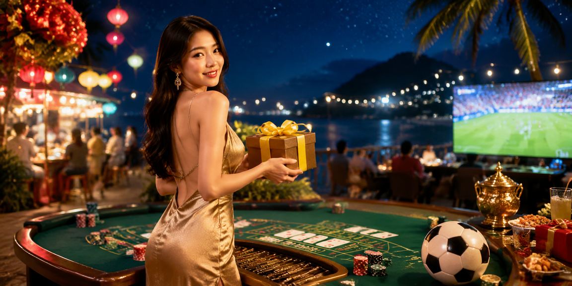Không khí chợ đêm Phú Quốc với người dùng thưởng thức baccarat live casino trên thiết bị di động